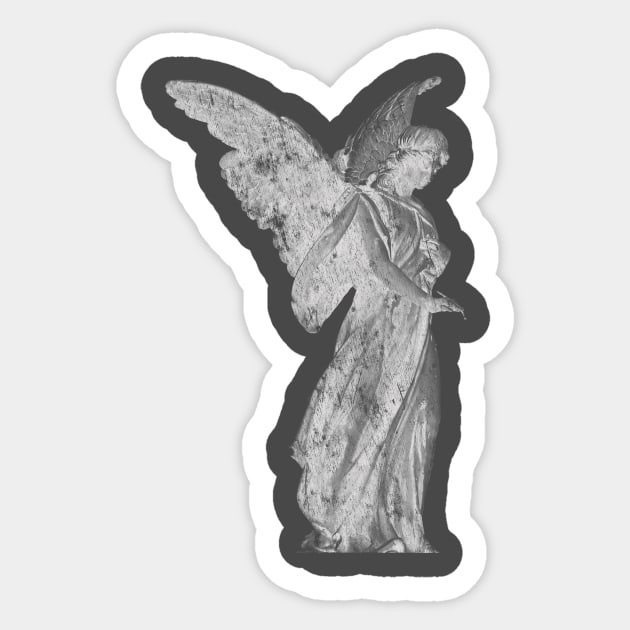 Distressed Angel Statue Sticker by terrybain